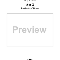 Sylvia, Act 2, No. 9: La Grotte d'Orion - Piano Score