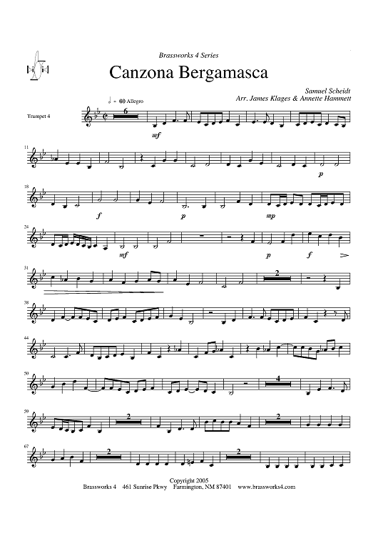Canzona Bergamasca - Trumpet 4