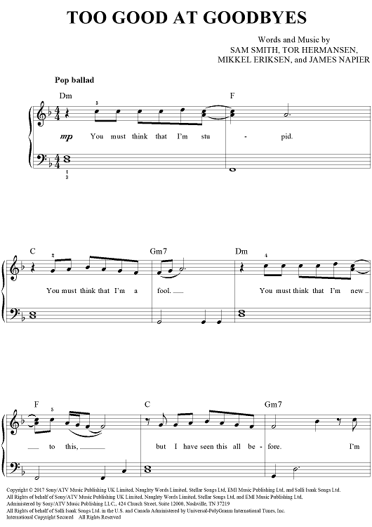 Too Good At Goodbyes