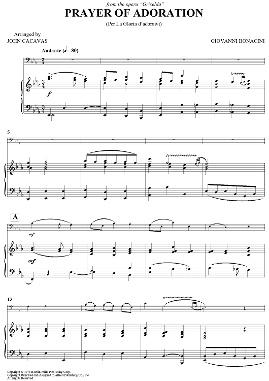 Prayer Of Adoration - from the opera "Griselda"