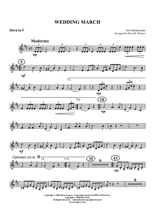 Wedding March - Horn