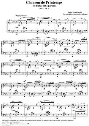 Chanson de Printemps (Romance sans paroles de F. Mendelssoh Op.62 No.6)