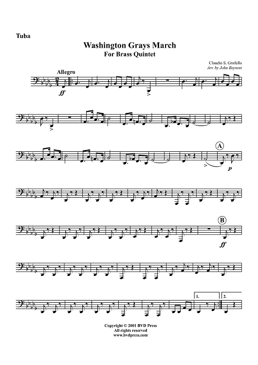 Washington Grays March - Tuba