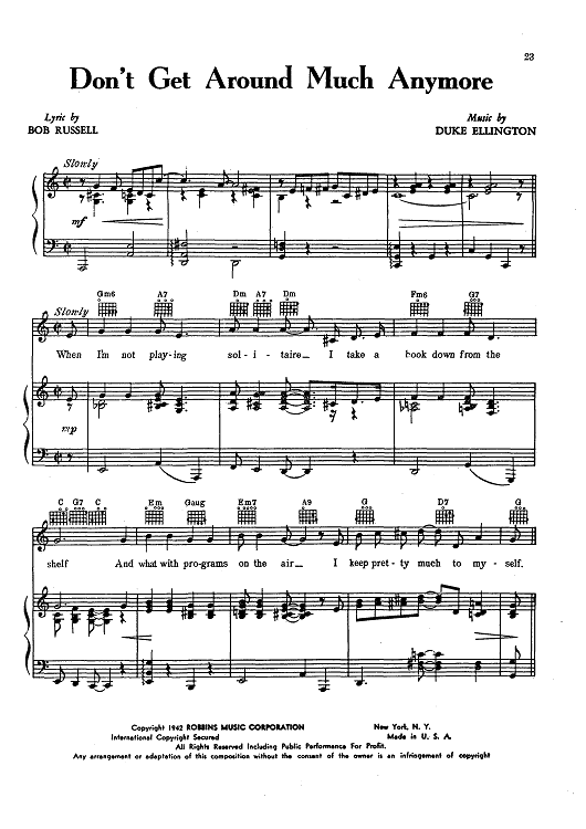 Don't Get Around Much Anymore