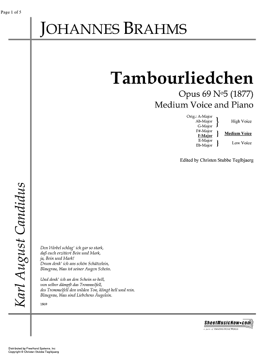 Tambourliedchen Op.69 No. 5