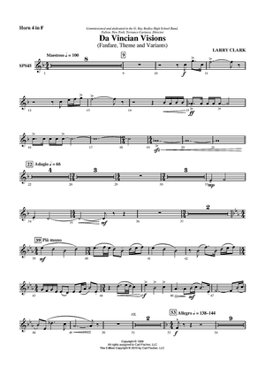 Da Vincian Visions (Fanfare, Theme and Variants) - Horn 4 in F