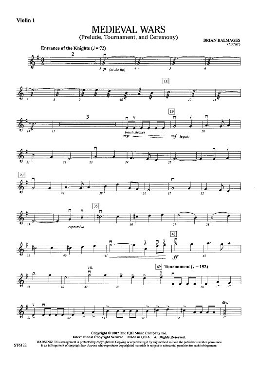 Medieval Wars - Violin 1