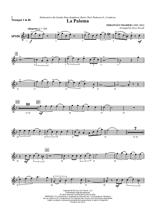 La Paloma - Trumpet 1 in Bb