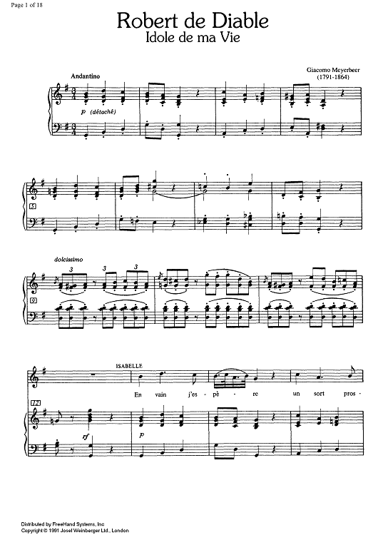 Idole de ma vie from Robert de Diable
