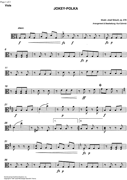 Jokey Polka Op.278 - Viola