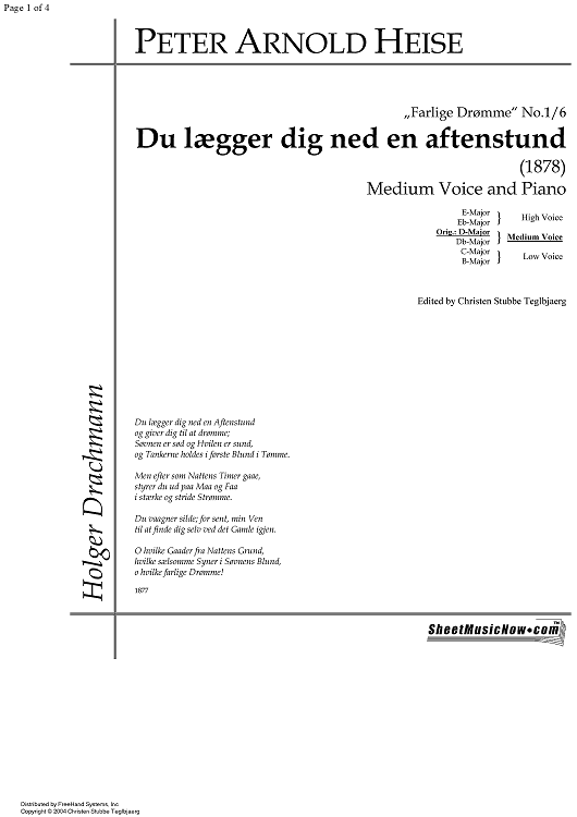 Du laegger dig ned en Aftenstund