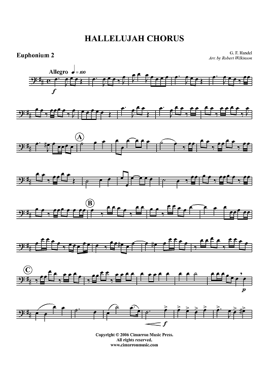 Hallelujah Chorus - Euphonium 2 BC/TC