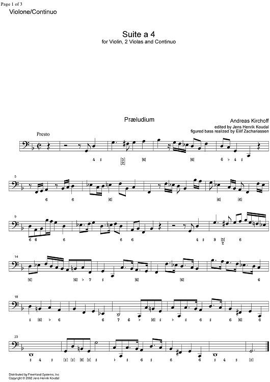 Suite a 4 - Violone/Continuo