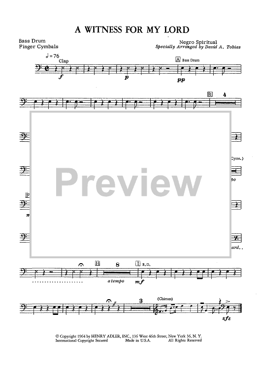 A Witness For My Lord - Bass Drum