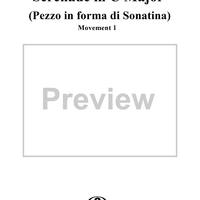 Serenade for String Orchestra in C major (C-dur). Movement I, Pezzo in forma di sonatina - Score