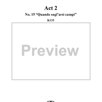 Recitative and Aria: Quando sugl'arsi campi, No. 15 from "Lucio Silla", Act 2 - Full Score