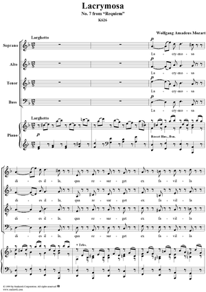 Lacrymosa - No. 7 from "Requiem"  K626