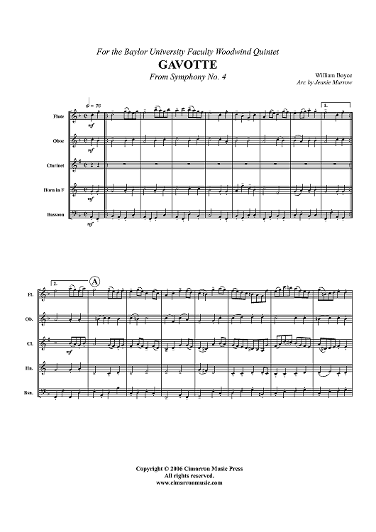Gavotte (from Symphony No. 4) - Score