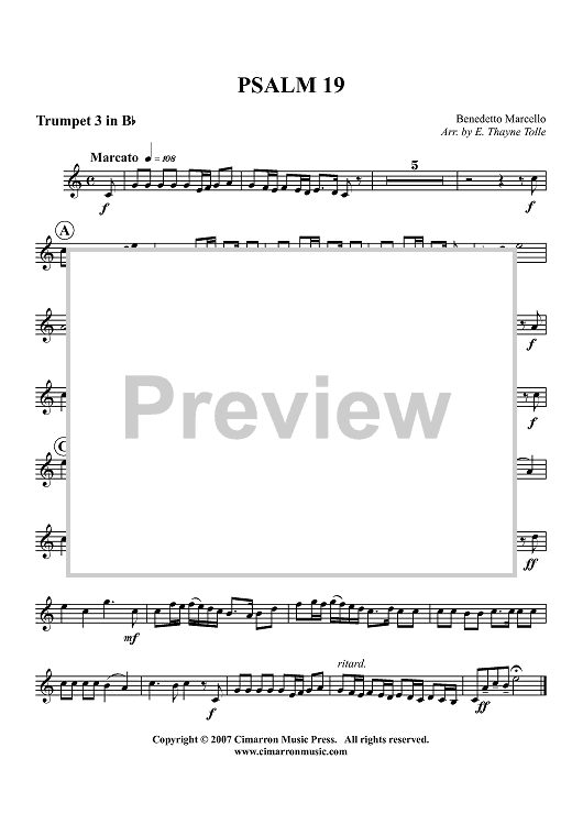 Psalm 19 - Trumpet 3 in B-flat