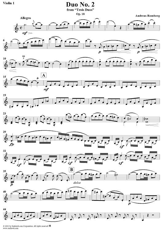 Duo No. 2 - Violin 1