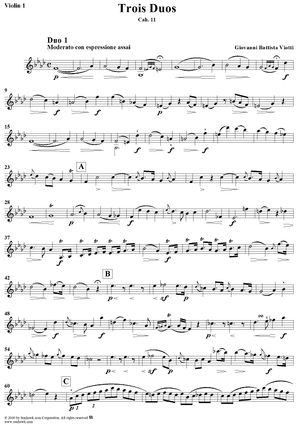 Trois Duos, Cah. 11 - Violin 1