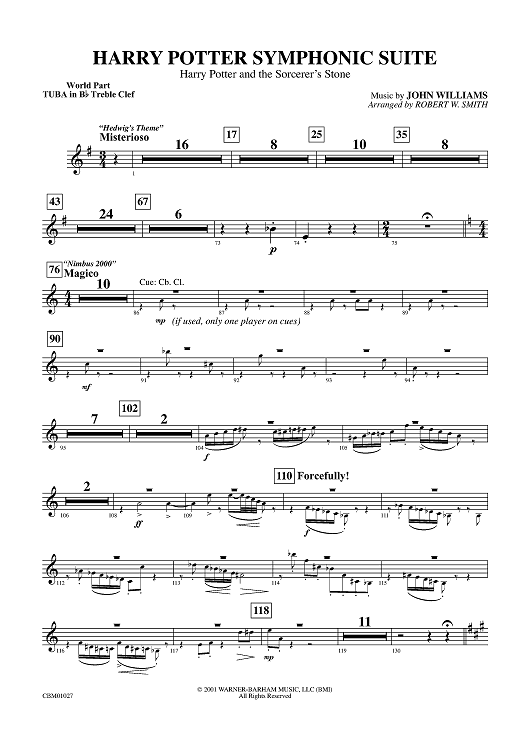 Harry Potter Symphonic Suite - Tuba in B-flat TC