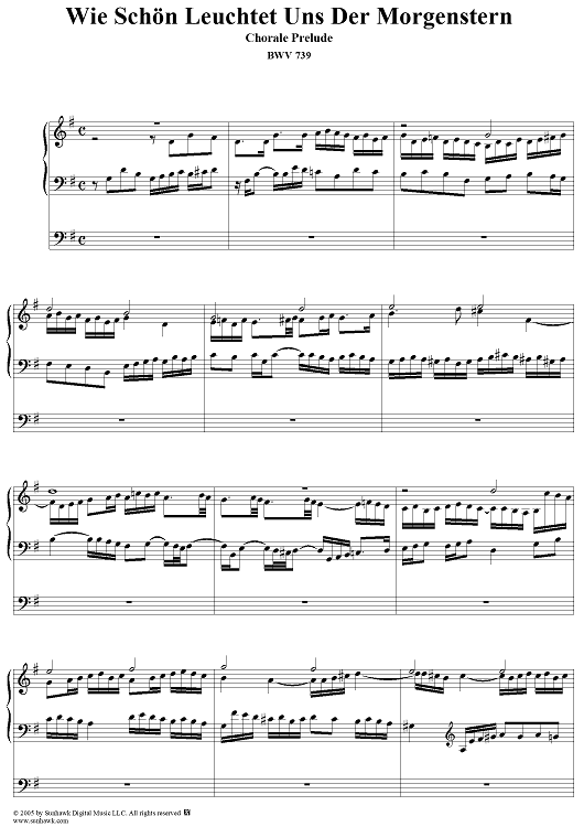 Wie schön leuchtet uns der Morgenstern, BWV739