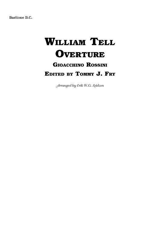 William Tell Overture - Baritone