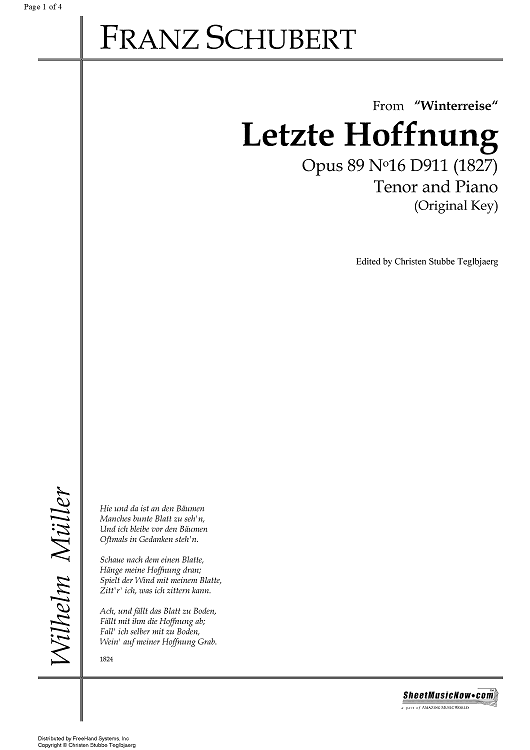 Letzte Hoffnung Op.89 No.16 D911