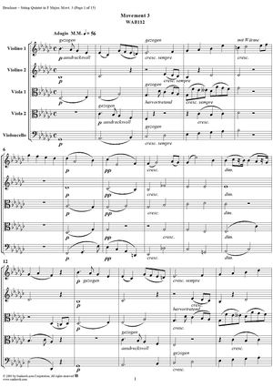 String Quintet in F Major, Movement 3 - Full Score