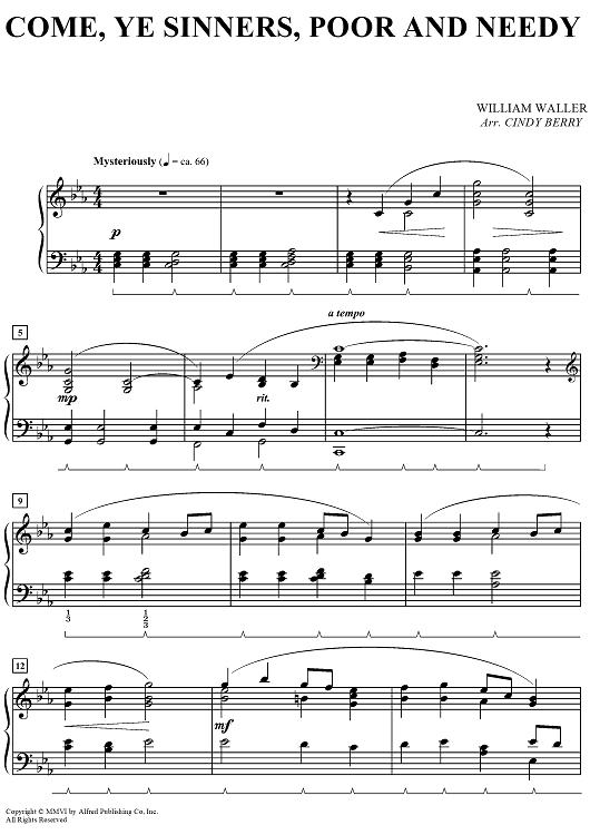 Come, Ye Sinners, Poor and Needy