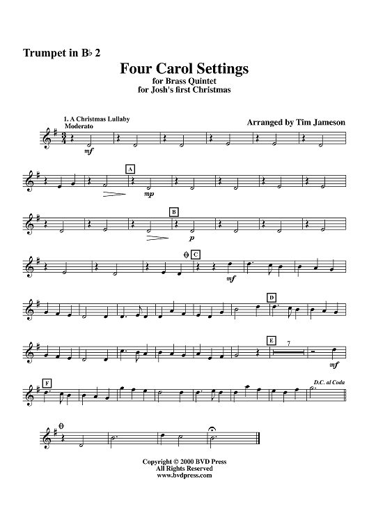 Four Carol Settings - Trumpet 2