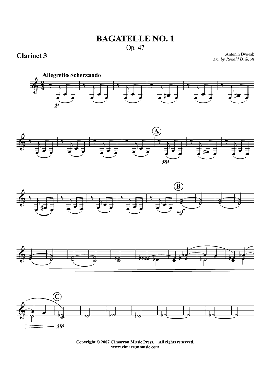 Bagatelle No. 1 - Clarinet 3 in B-flat