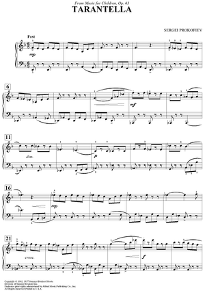Tarantella - from Music for Children, Op. 65