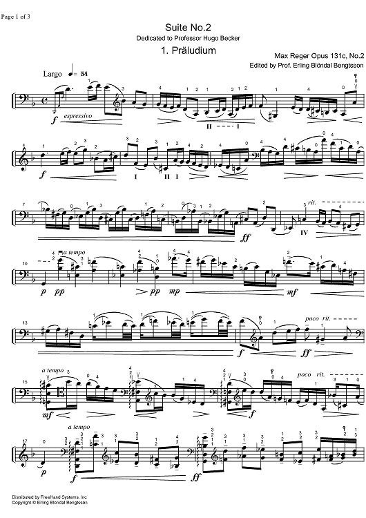 Suite Op.131c No. 2 - Cello