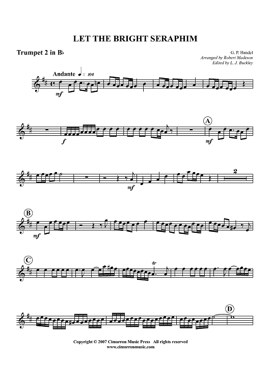 Let the Bright Seraphim - Trumpet 2 in Bb