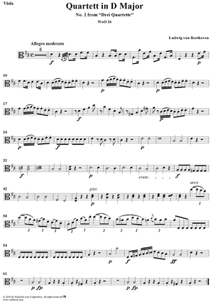Piano Quartet No. 2 in D Major, WoO 36 - Viola