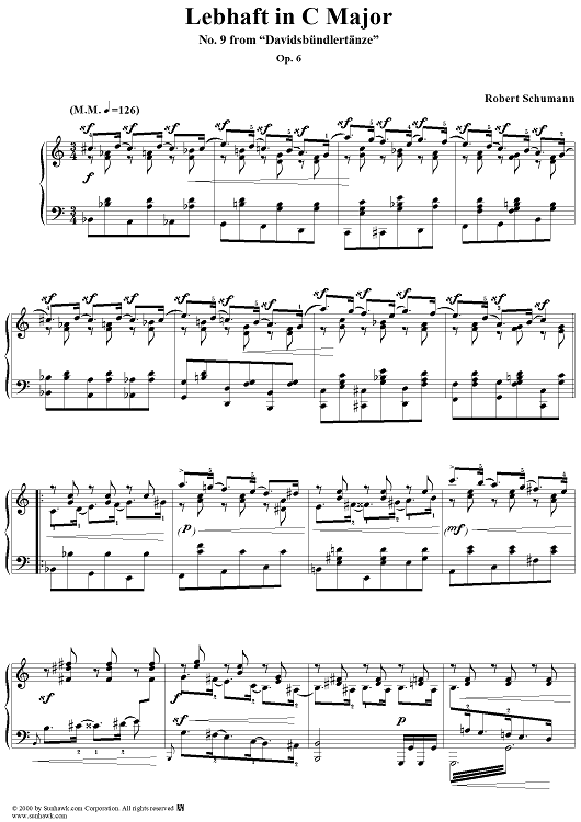Davidsbündlertänze, op. 6, no. 9:  ("Lebhaft")