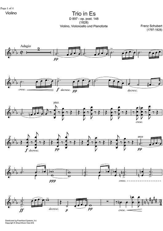 Piano Trio Eb Major D897 - Violin