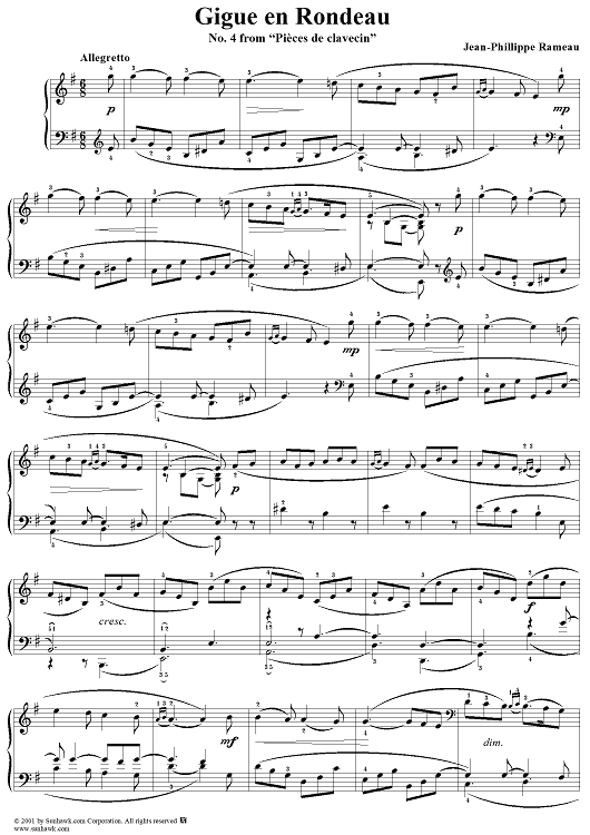 Gigue en Rondeau - No. 4 from "Pieces de clavecin" 1724