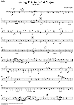 String Trio in B-flat Major, Op. 53, No. 2 - Cello