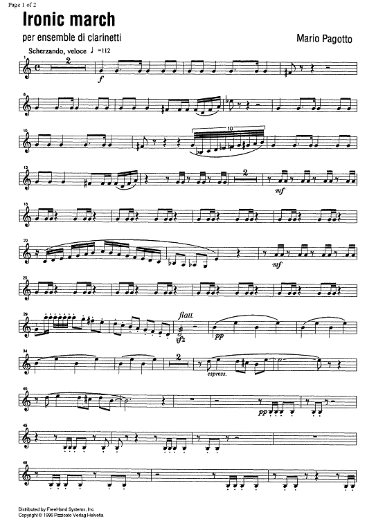 Ironic march - B-flat Clarinet 2