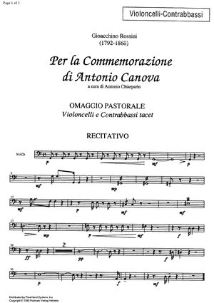 Per la Commermorazione di Antonia Canova [set of parts] - Cello