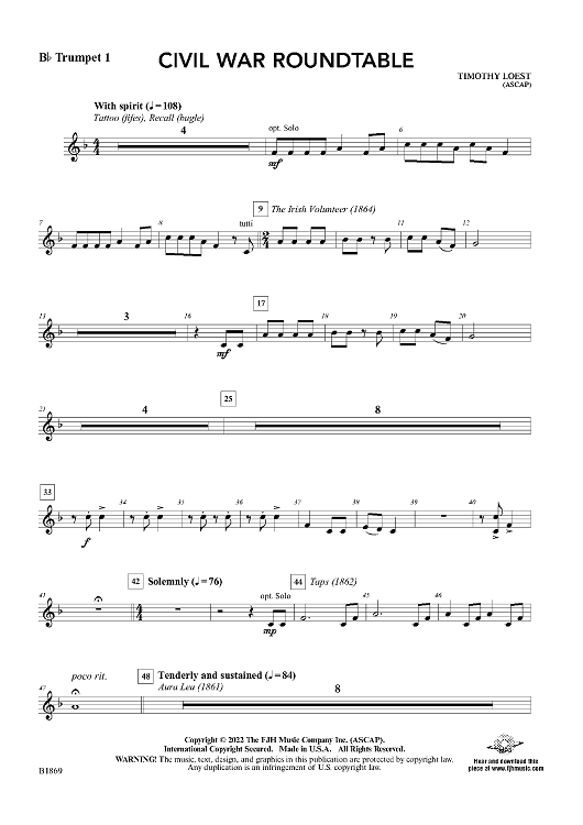 Civil War Roundtable - Bb Trumpet 1