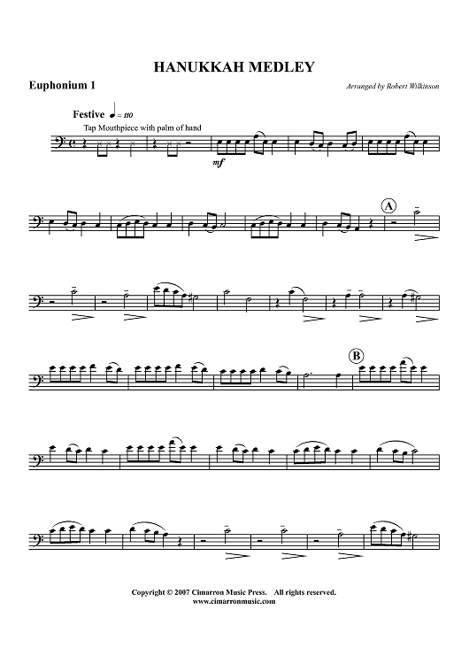 Hanukkah Medley - Euphonium 1