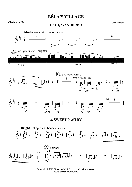 Béla’s Village - Clarinet in B-flat