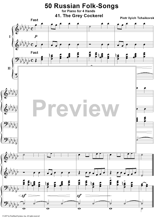 50 Russian Folk-Songs. No. 41. The Grey Cockerel