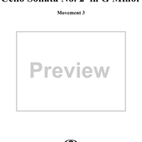 Cello Sonata No. 2 in G Minor, Movement 3 - Piano Score
