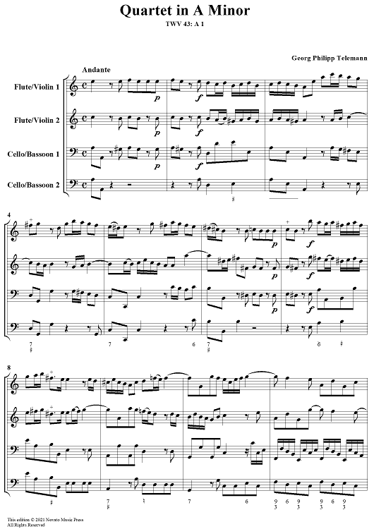 Quartet No. 5 in A minor - Score