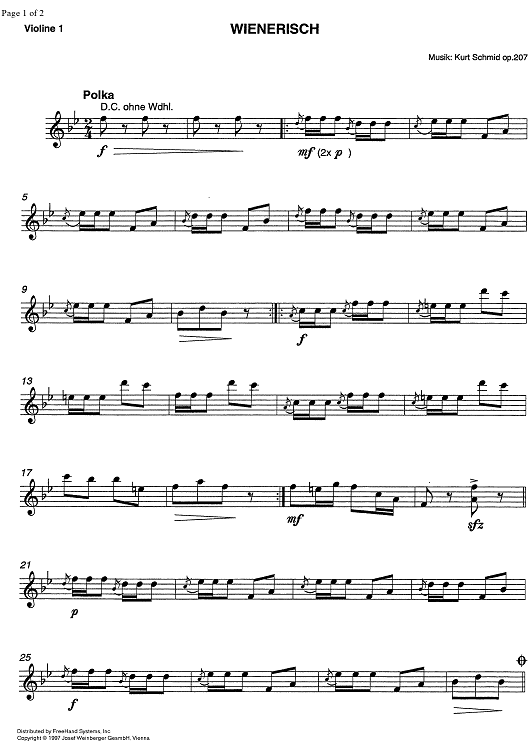 Wienerisch Op.207 - Violin 1